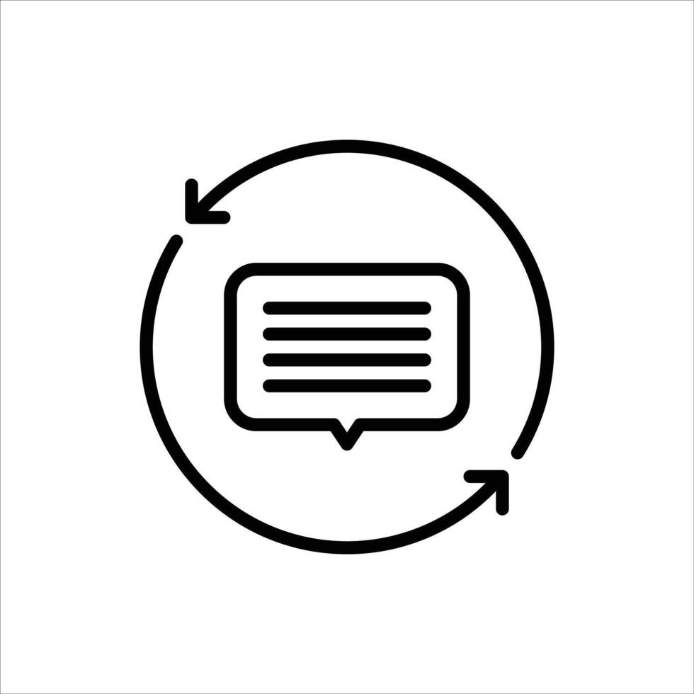 feedback system outline icon. evaluation black line illustration. vector