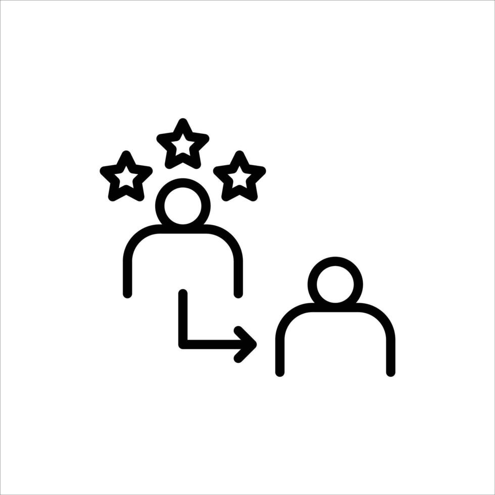 mentor outline icon. coaching black line illustration. vector