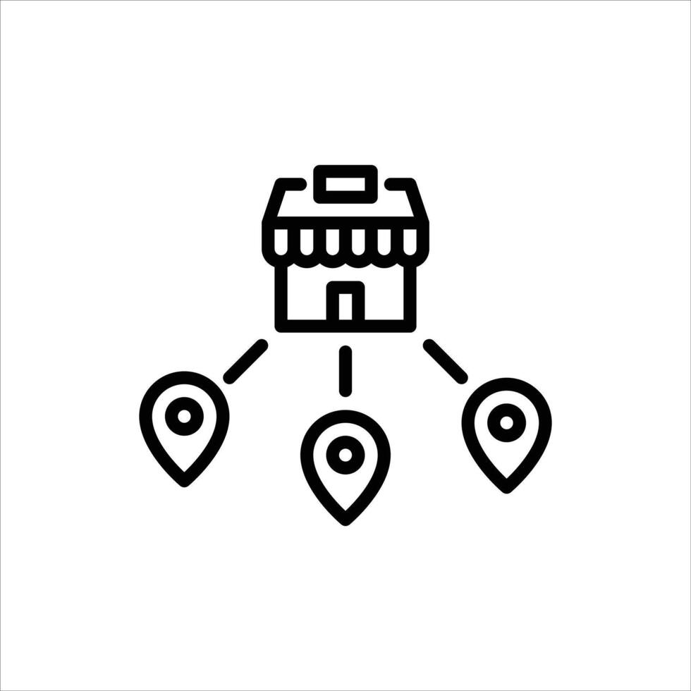 restaurant branch outline icon. restaurant location black line illustration. vector