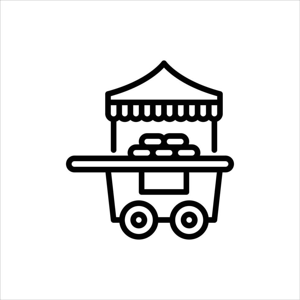 food merchant outline icon. food cart black line illustration. vector