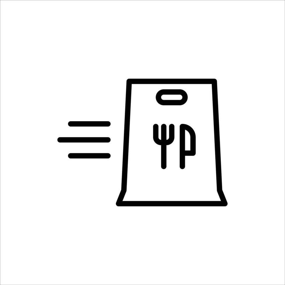 food delivery outline icon. food delivery service black line illustration. vector