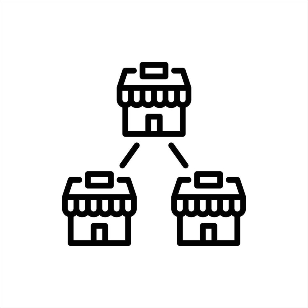 restaurant outline icon. franchise black line illustration. vector