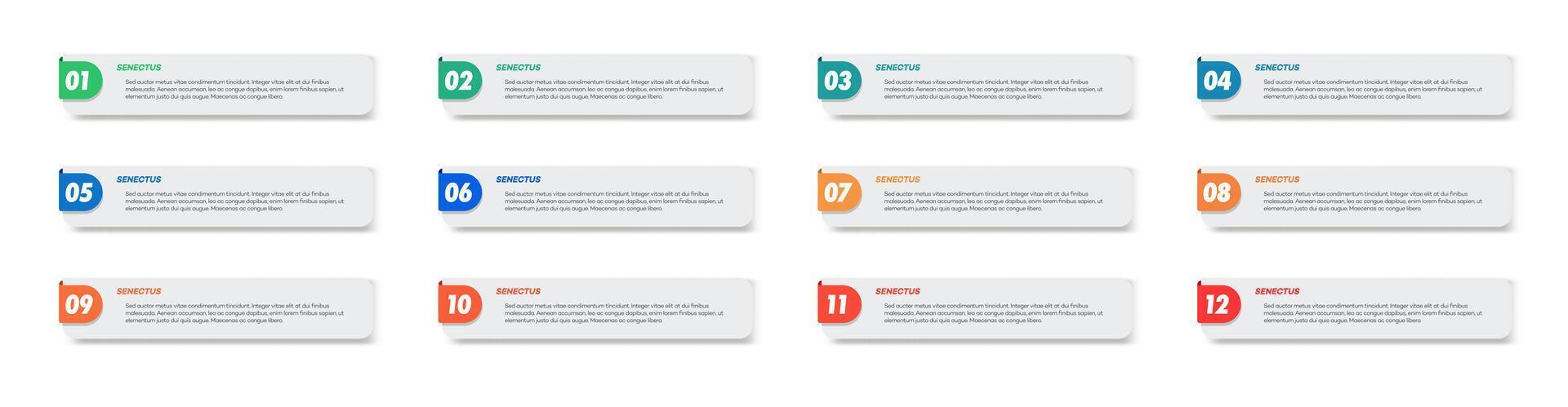Bullet points numbers from 1 to 12 list markers for design project vector