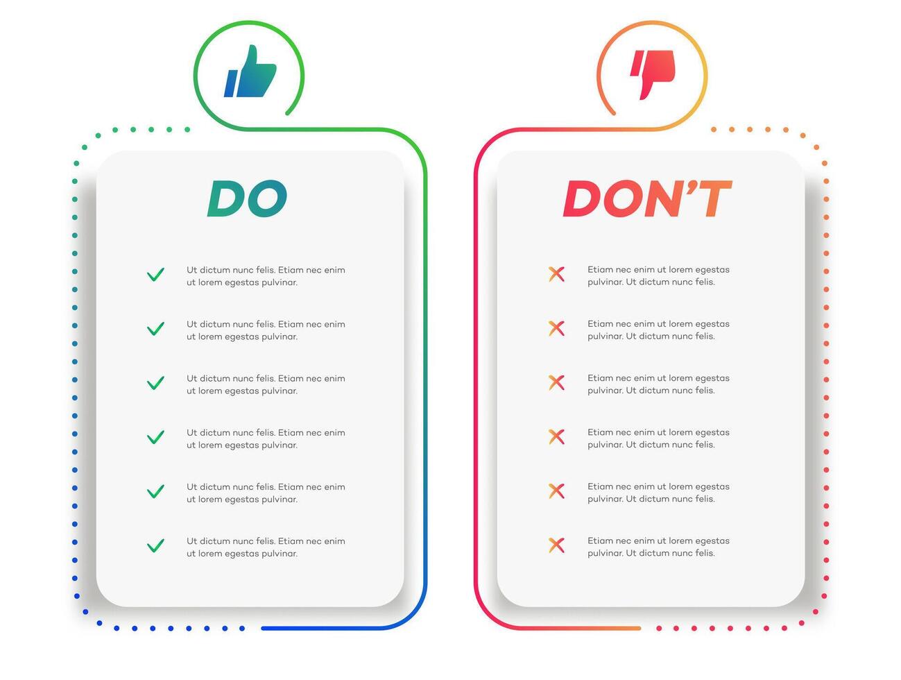 Do and dont infographic for design project vector
