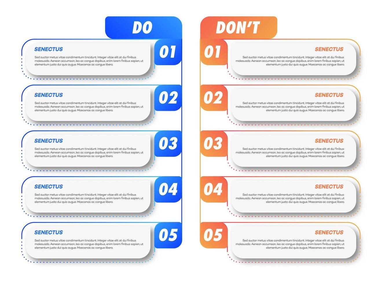 Do and dont infographic design template modern vector