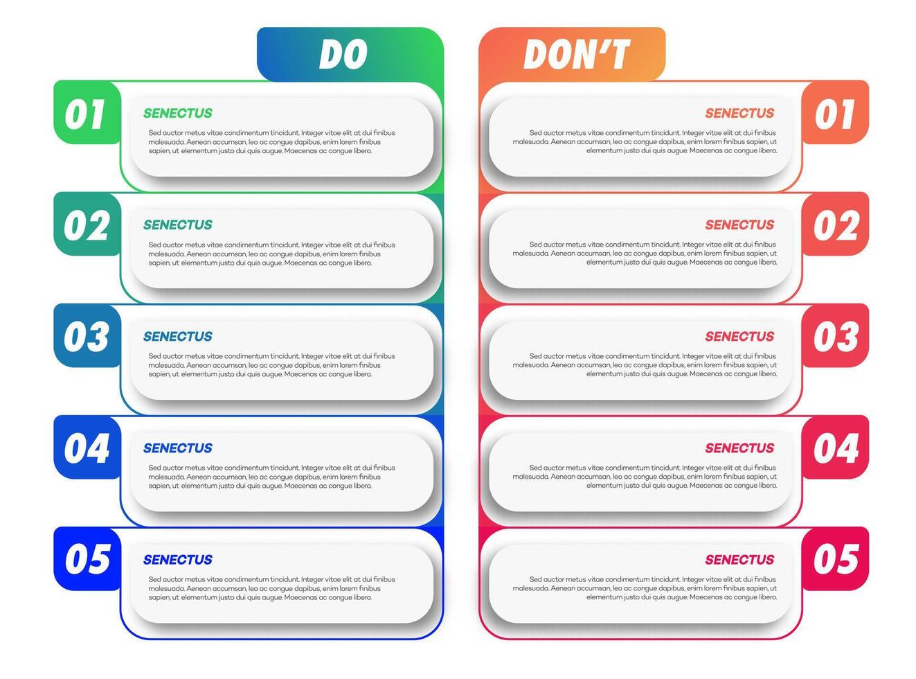 Do and dont infographic design for design vector