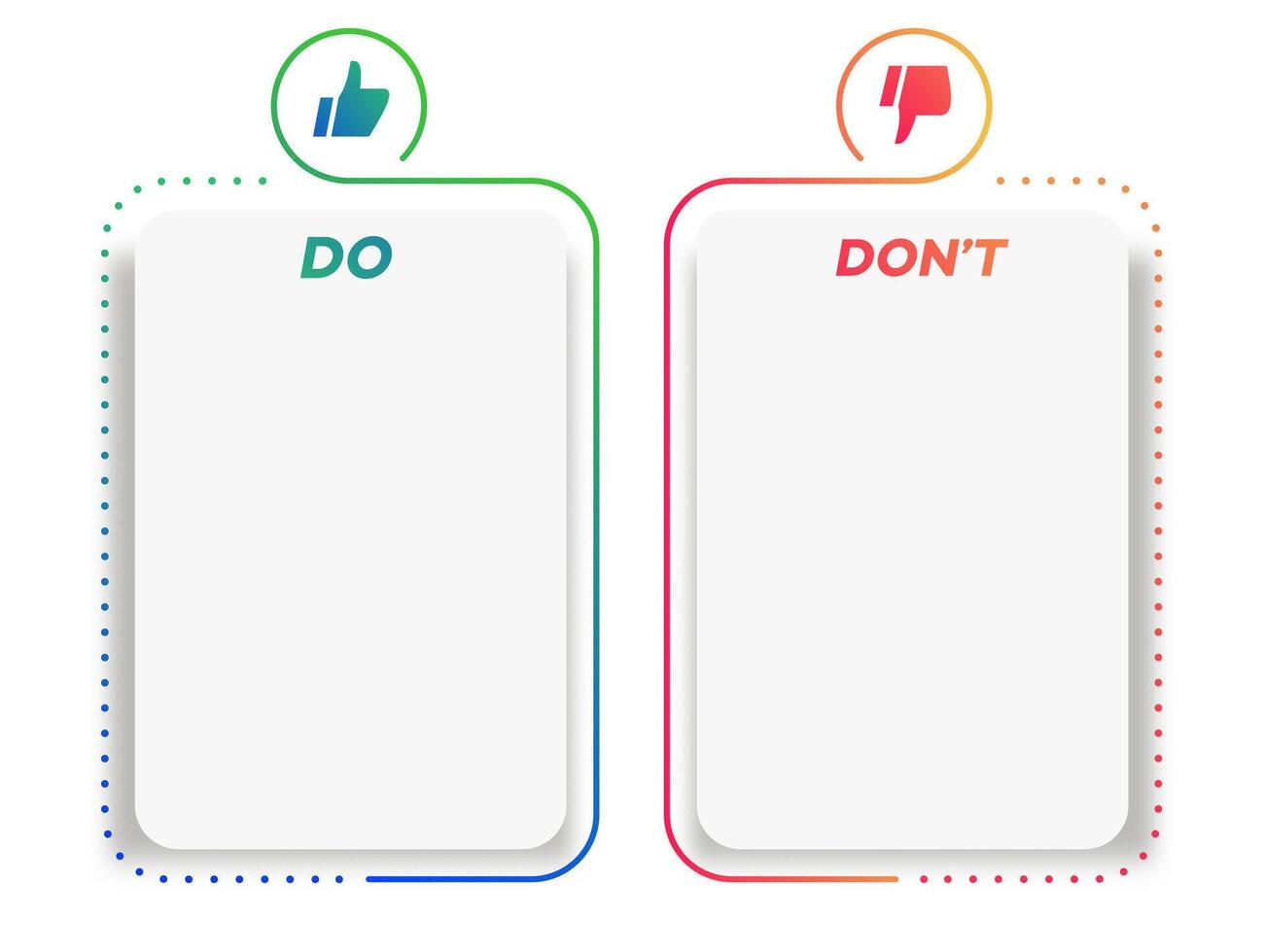 Do and dont infographic template for project vector