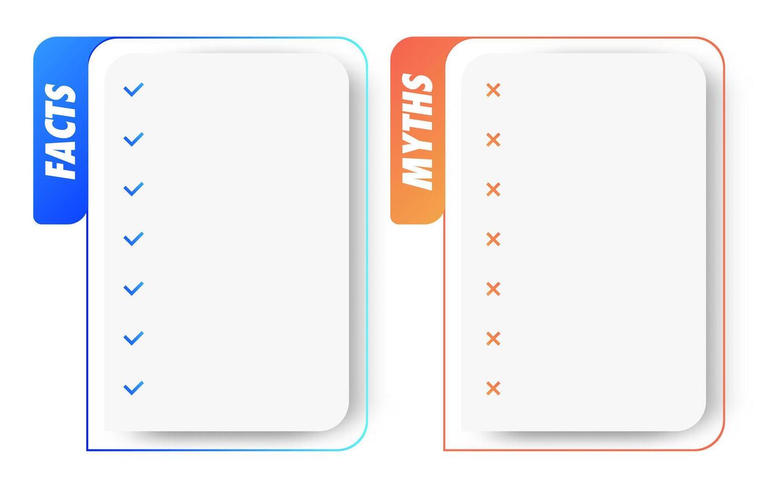 Facts and myths frame template for project vector