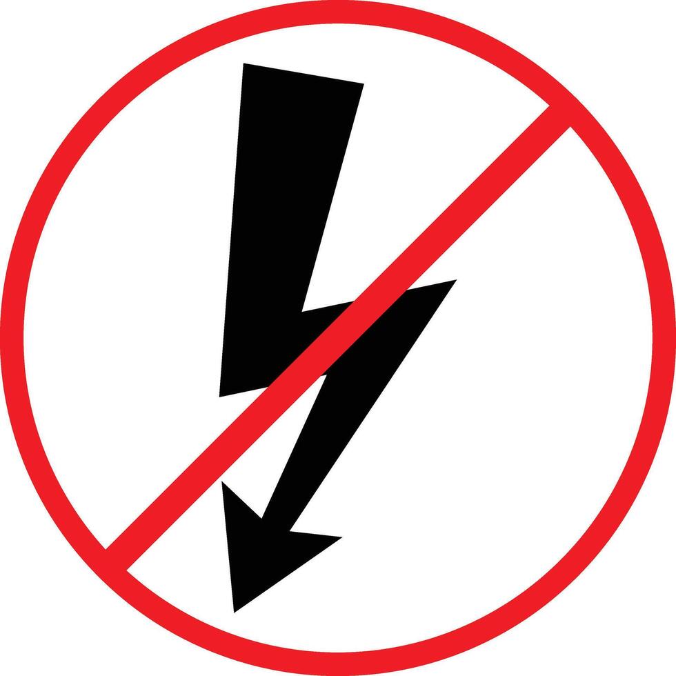 No High Voltage. Restriction Icon Symbol vector