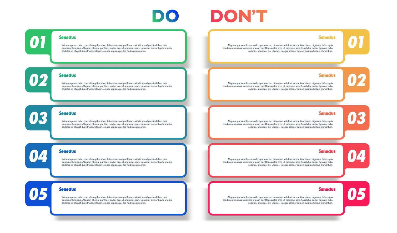 Do and dont infographic design template for project vector