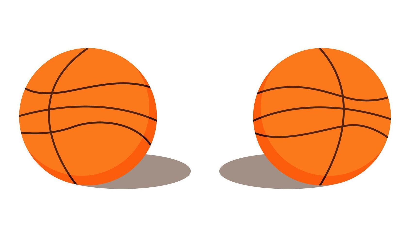 Basketball Ball Set with Shadows - Flat Style vector