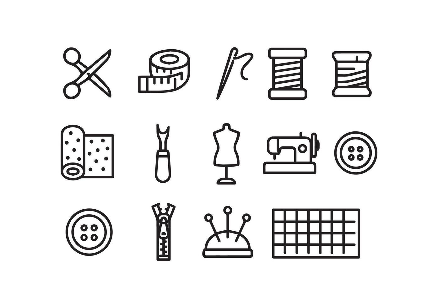 Sewing Essentials A Collection of Tools for Crafting and Tailoring Projects vector