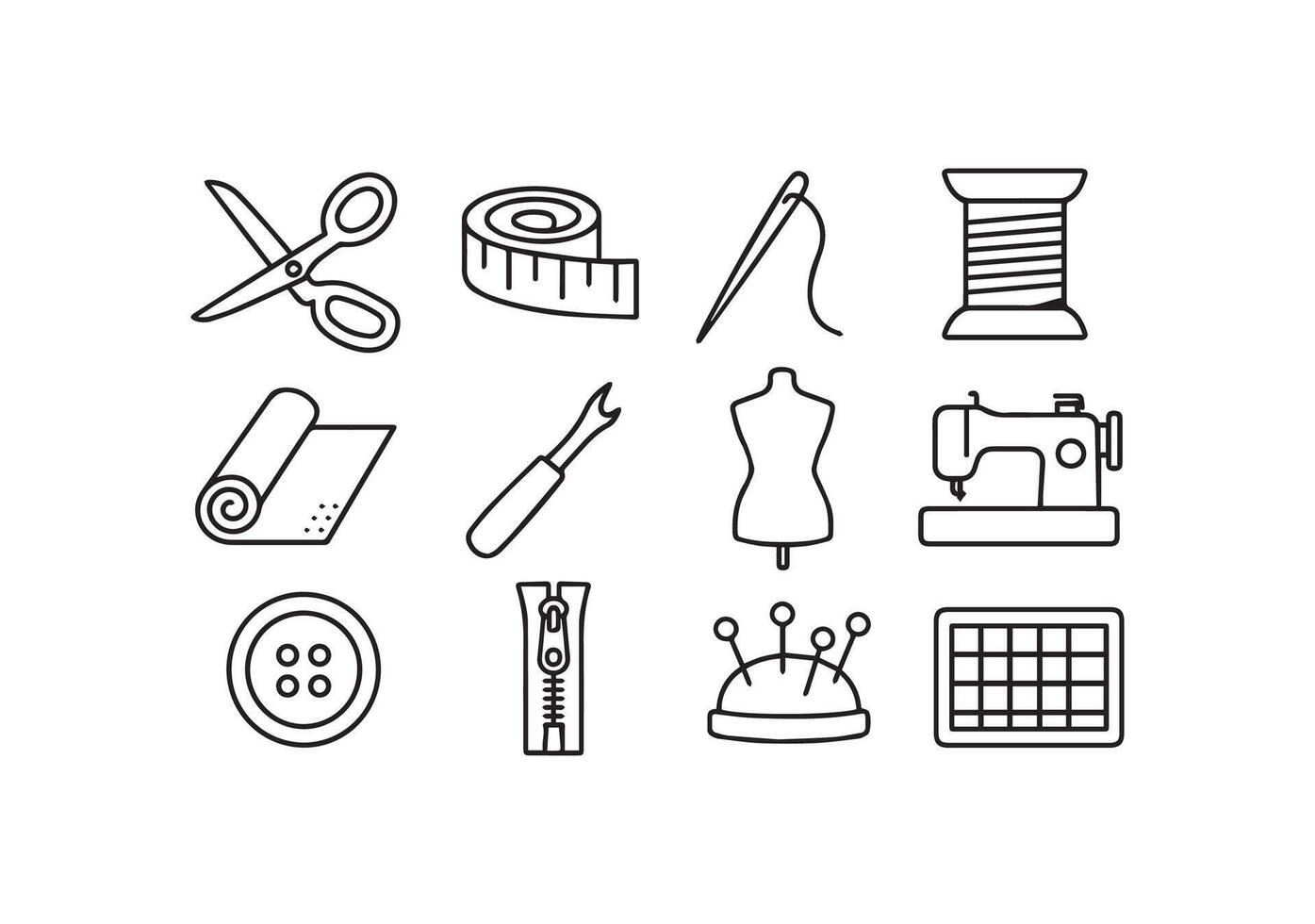Essential Sewing and Tailoring Tools A Creative Crafting Collection vector