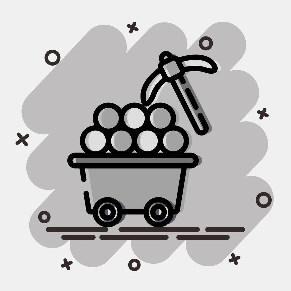 Icon proof of work. Crypto currency elements. Icon in comic style. vector