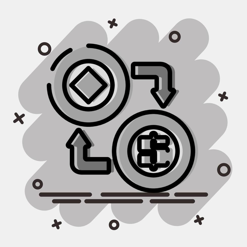 Icon arbitrage. Crypto currency elements. Icon in comic style. vector