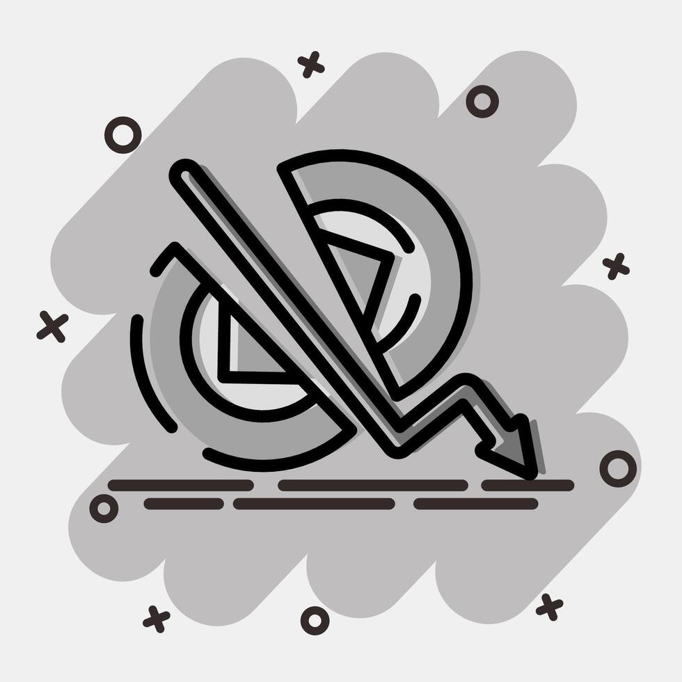 Icon crypto halving. Crypto currency elements. Icon in comic style. vector