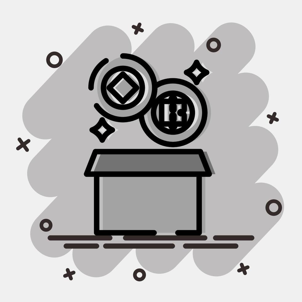 Icon block reward. Crypto currency elements. Icon in comic style. vector