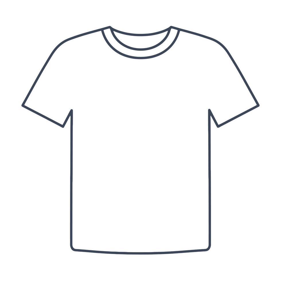 Simple outline drawing of a classic t shirt design template vector