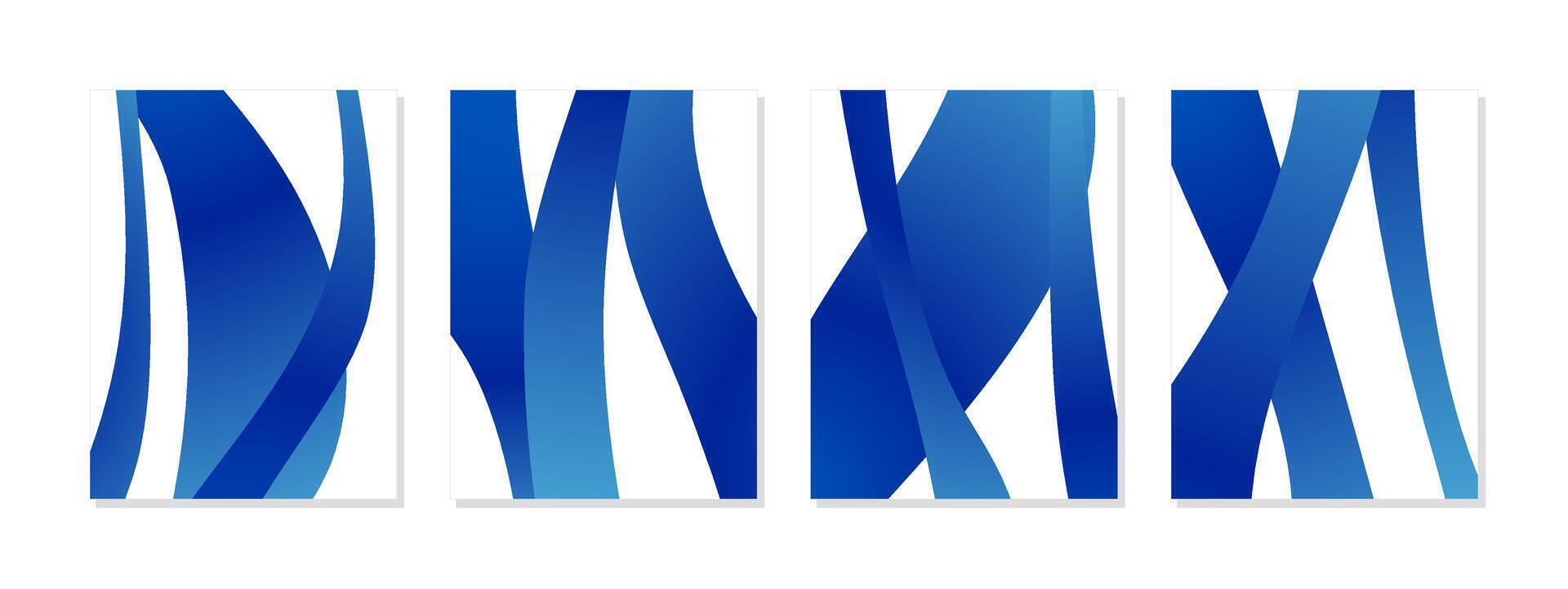 Dynamic abstract art with bold blue shapes and fluid lines, creating a sense of movement and energy. Perfect for modern and contemporary designs. vector