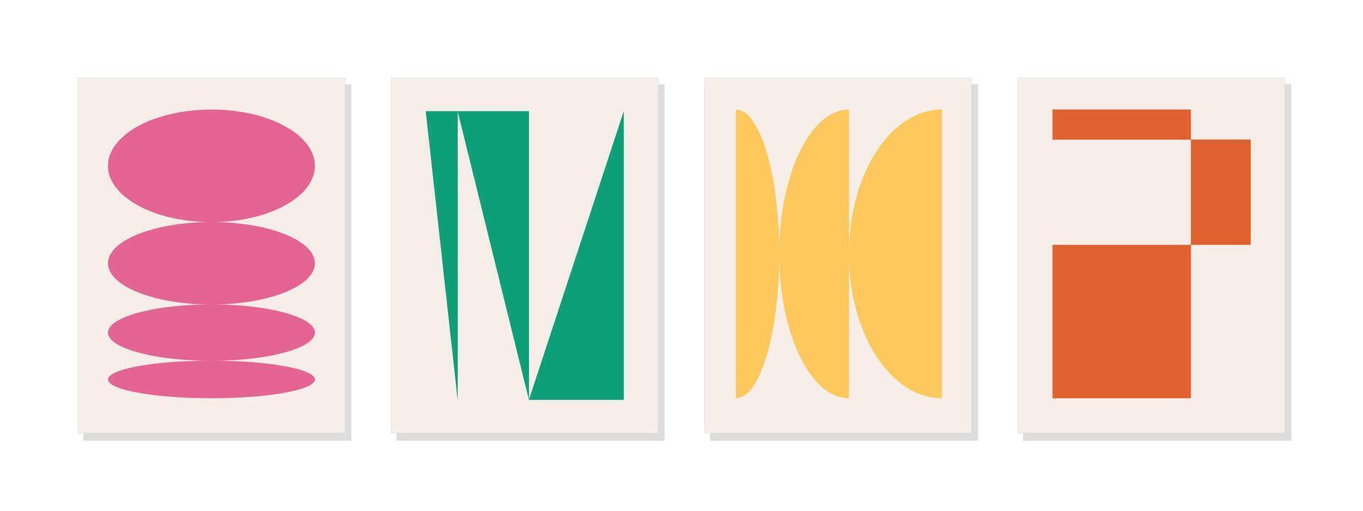 A modern minimalist wall art design with abstract shapes in soft tones. Perfect for digital prints, covers, cards, and decorative wall pieces. vector