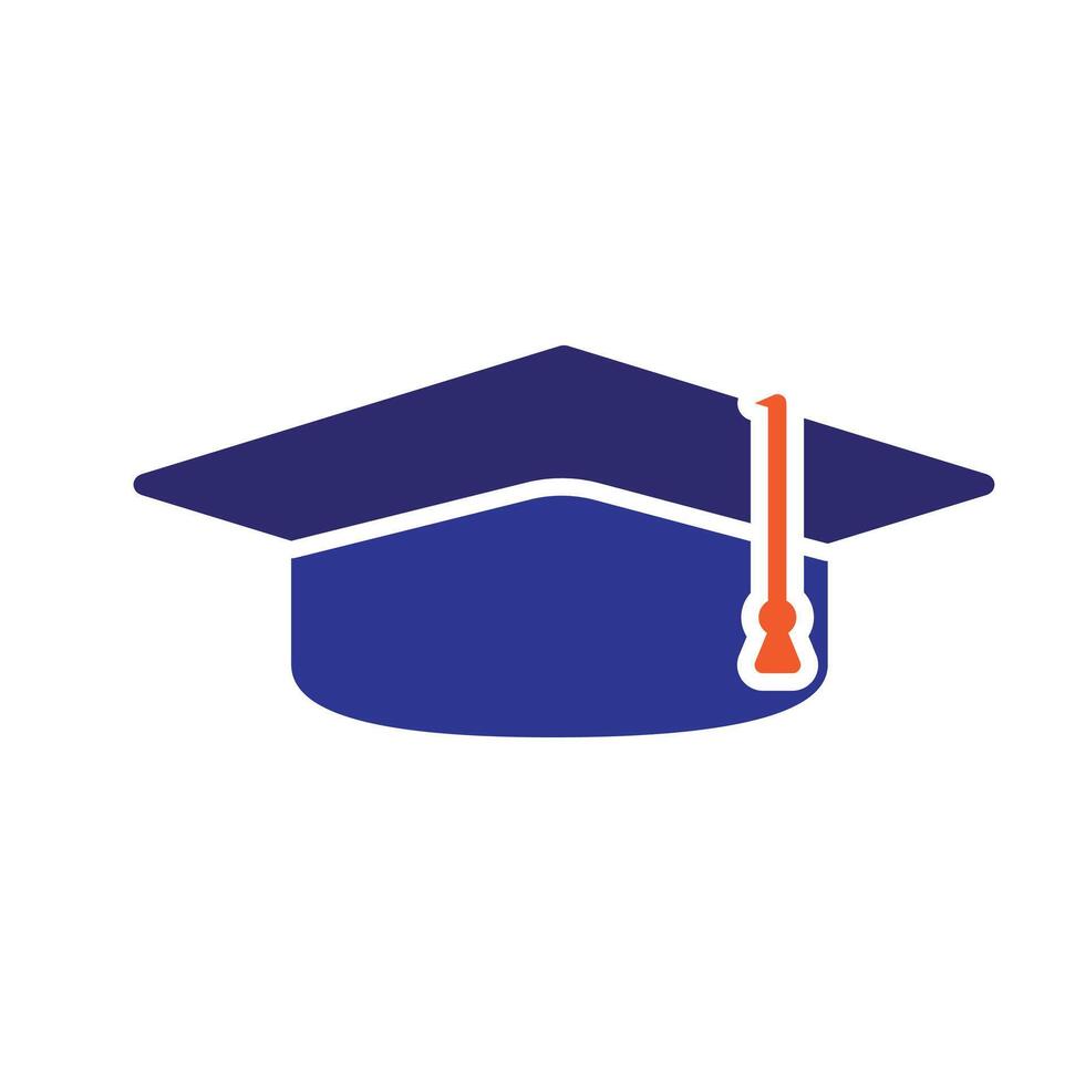education icon. student. graduation cap on white background. smart, study, clever. flat design style vector
