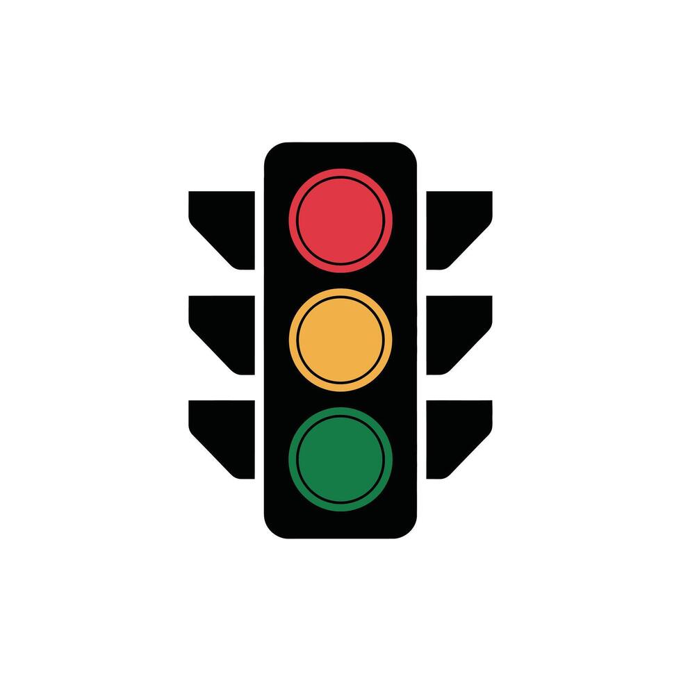 Flat Traffic Light Icon vector