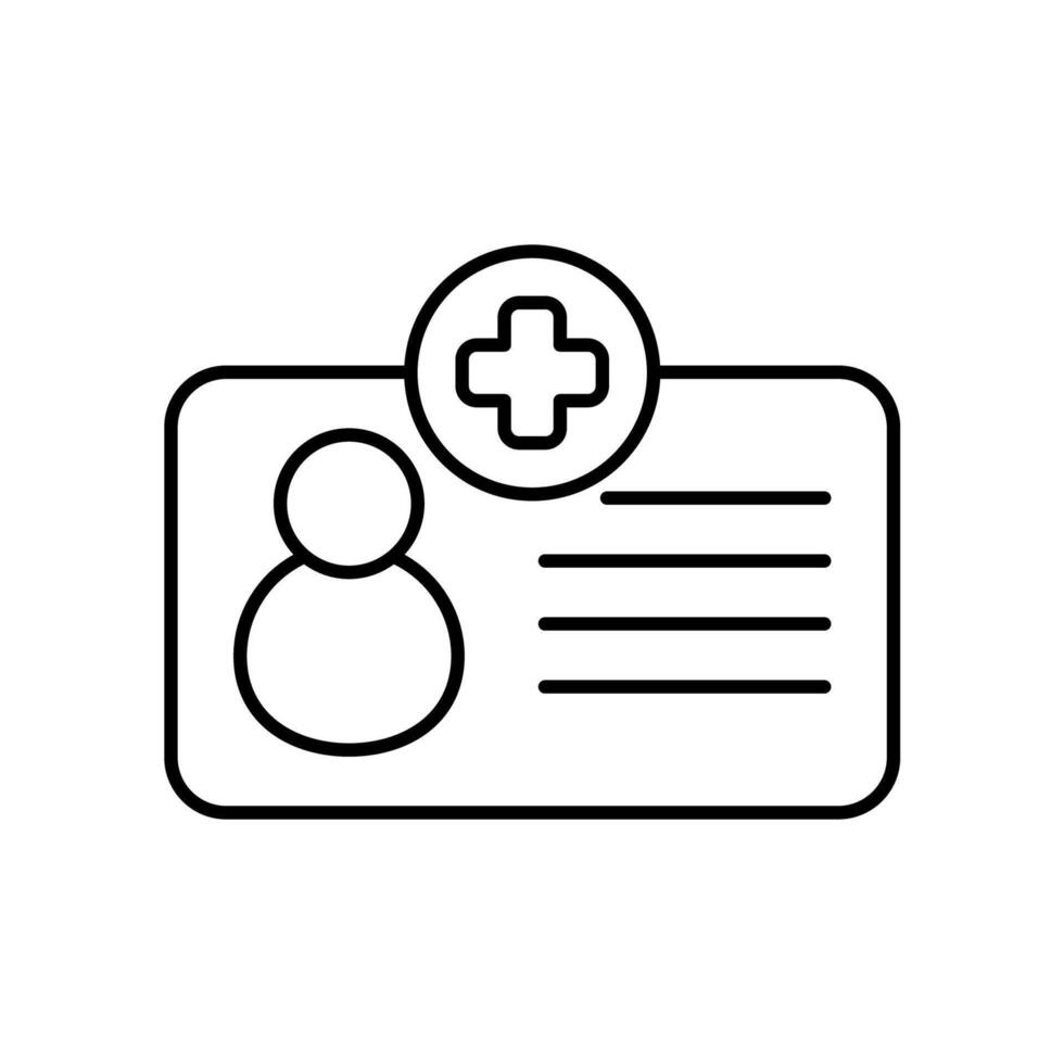 Icon a health card, isolated against a clean background. vector