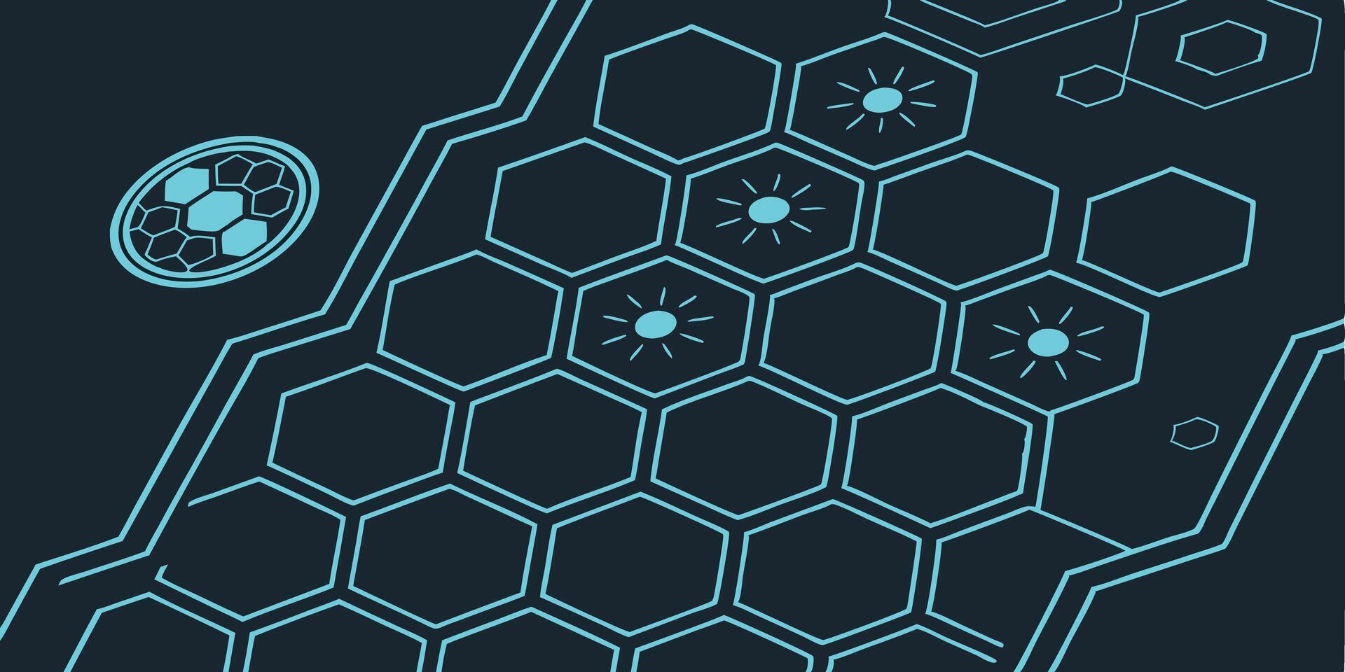 Elegant graphic background with geometric hexagonal grids, futuristic style vector