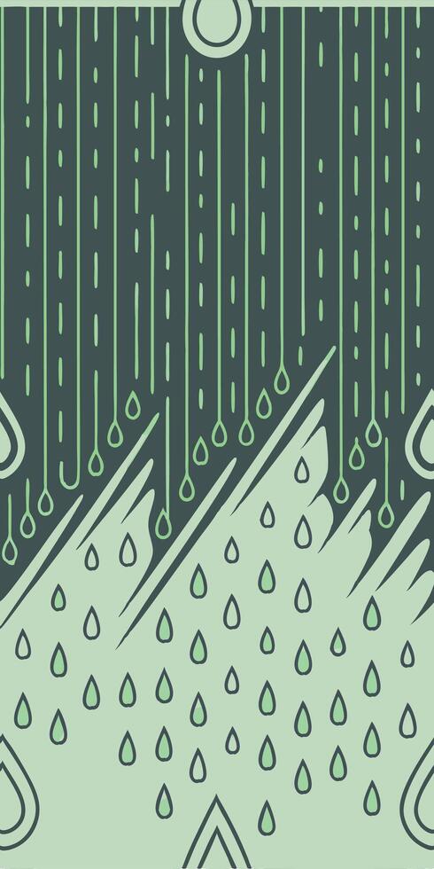 Data stream background, matrix-style green text rain and grid overlay vector