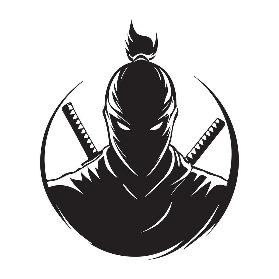 Ninja Logo Images. Ninja Head Stock Illustration on white background. vector