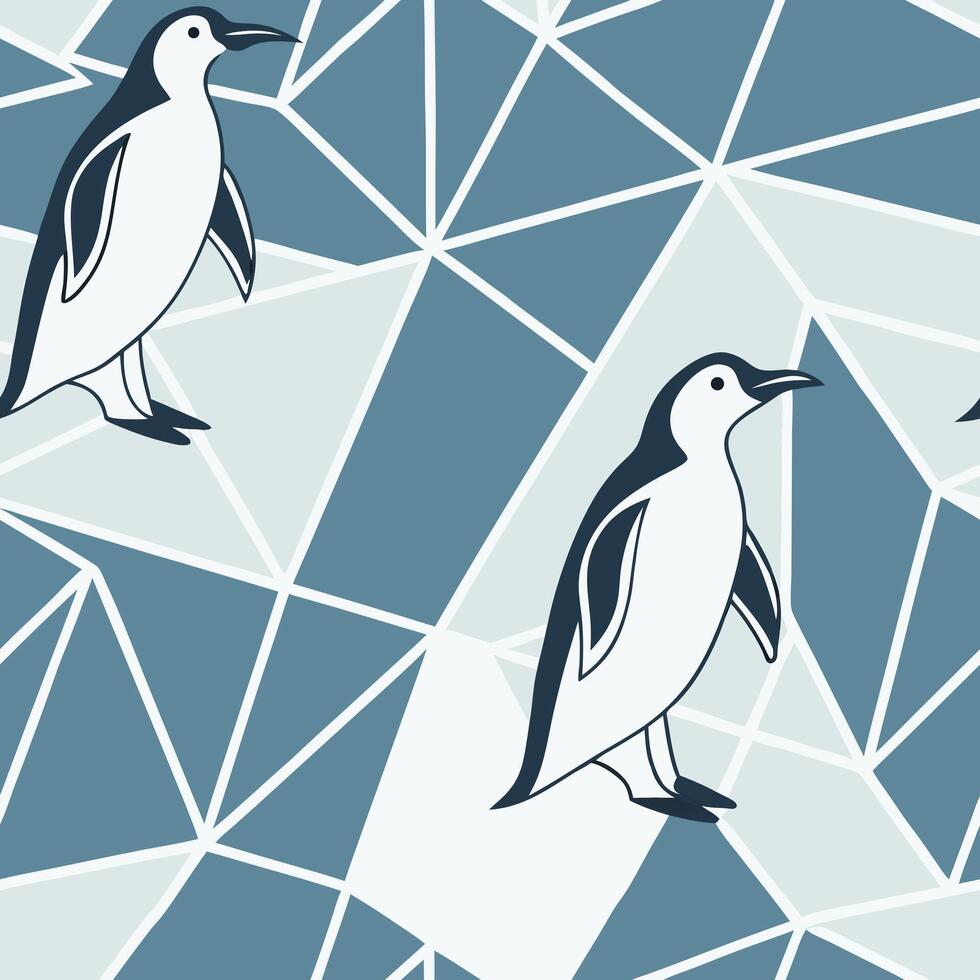 Iceberg abstraction in , sharp white triangles and cold blue water vector