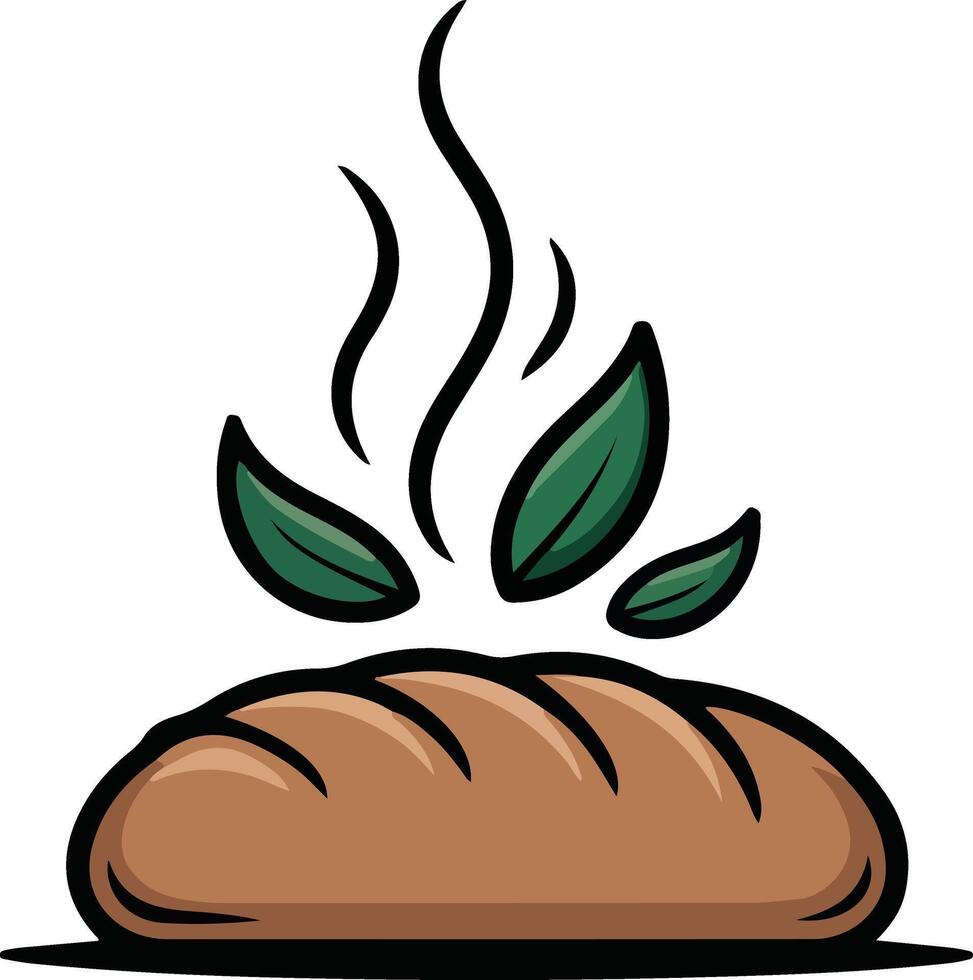 Bread with leaves vector