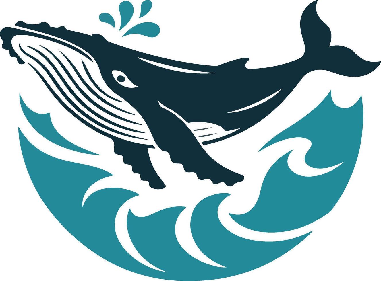 Humpback whale logo vector