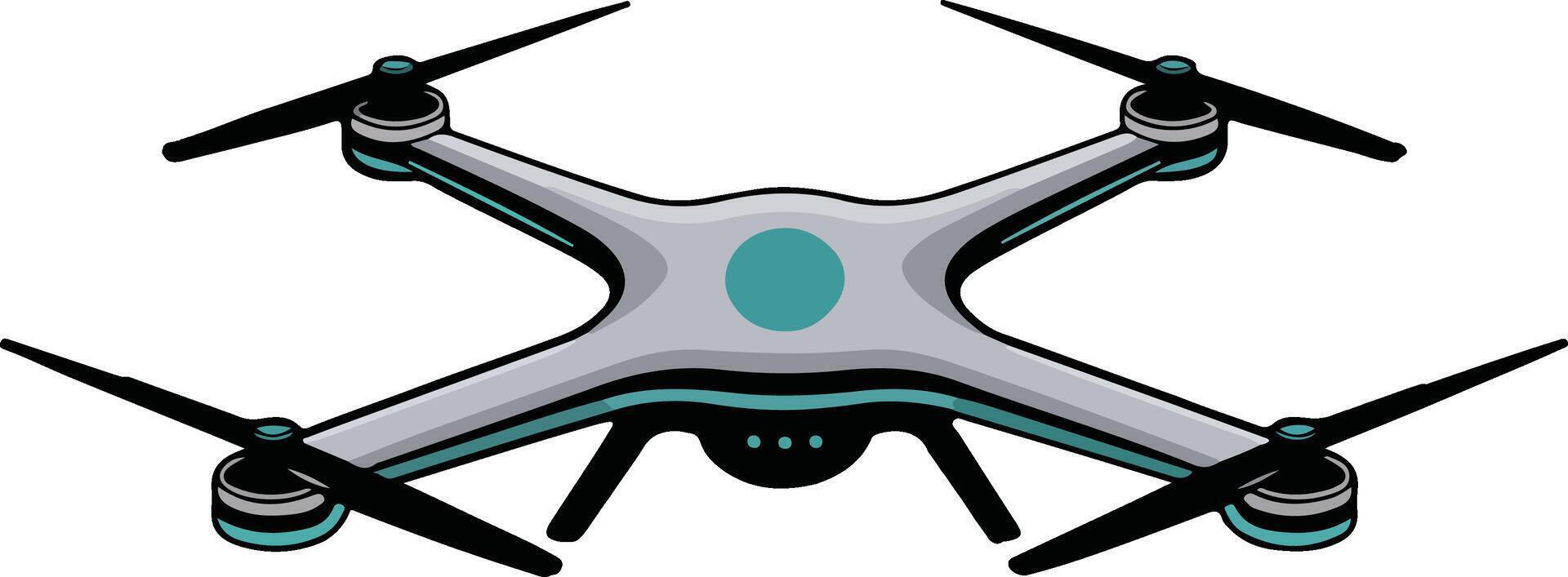 A cartoon drone flying over a white background vector
