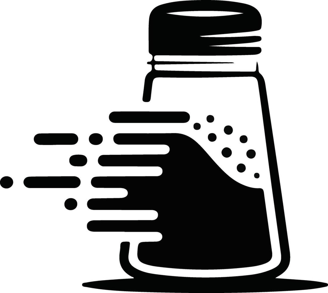 A salt shaker with a black and white outline vector