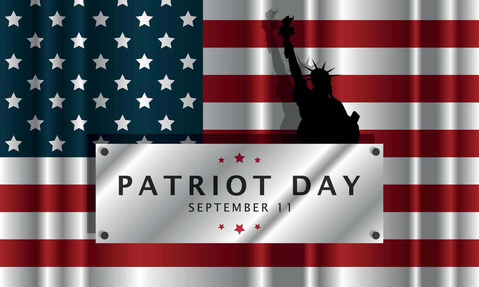 Patriot Day Poster. Name plate on the US flag vector