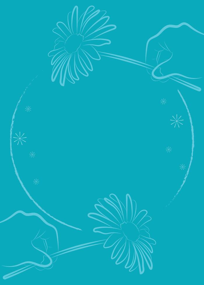Modern Greeting Card Background with Floral Line Art vector