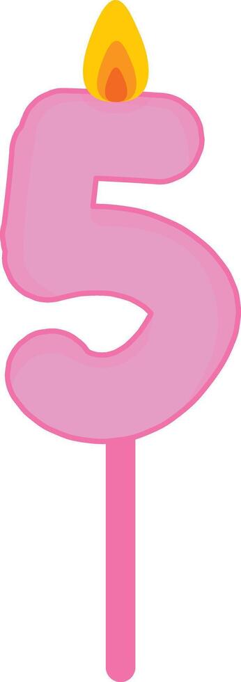 Birthday Cake Candle Topper Number 5 vector