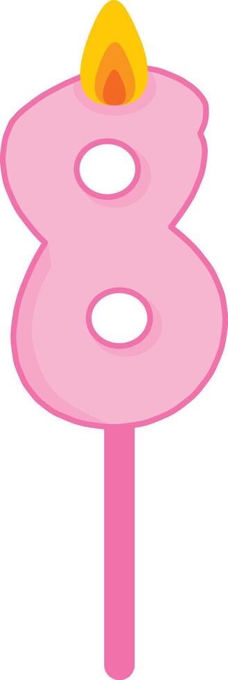 Birthday Cake Candle Topper Number 8 vector