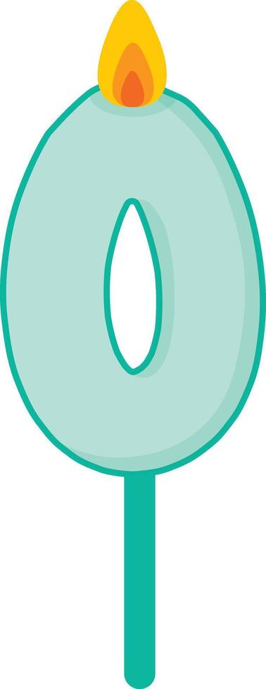 Birthday Cake Candle Topper Number 0 vector