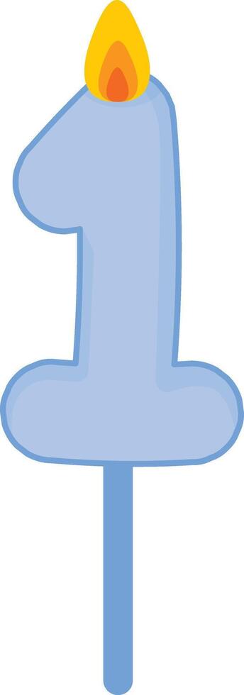 Birthday Cake Candle Topper Number 1 vector
