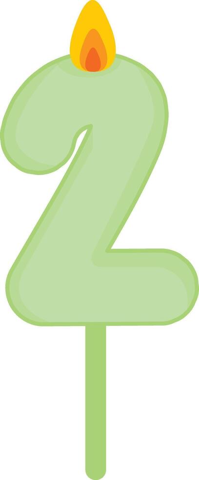 Birthday Cake Candle Topper Number 2 vector