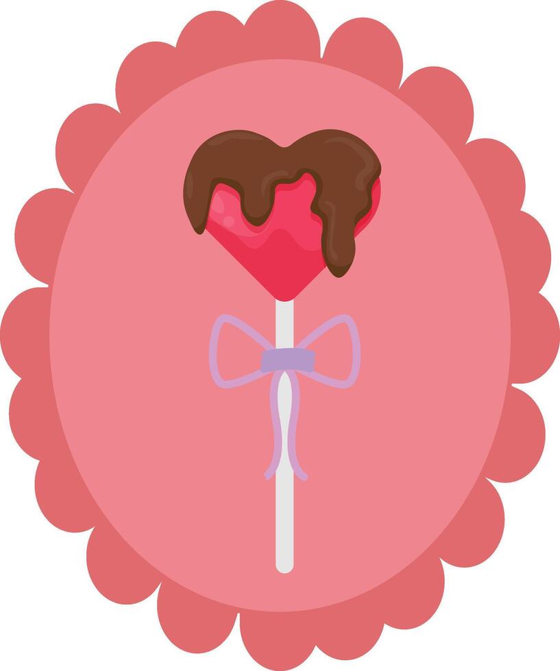 Valentine's Day Lollipop Heart Stamp vector