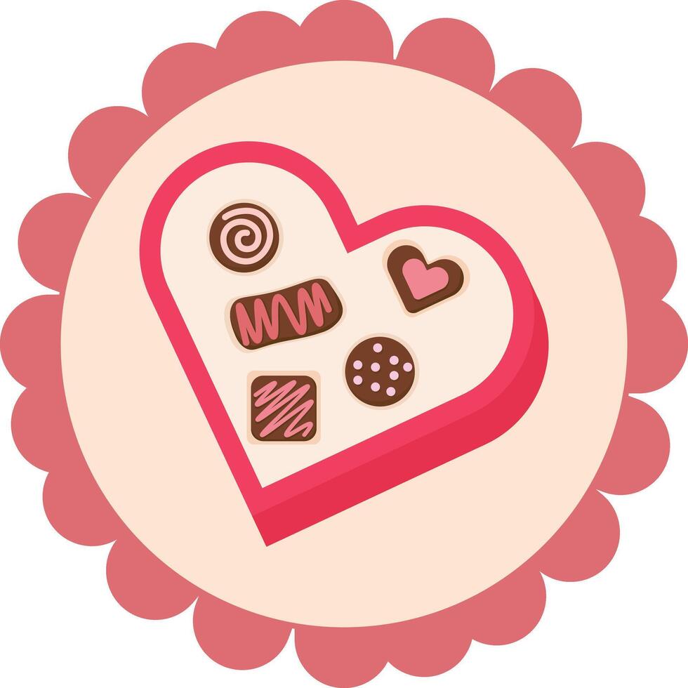 Valentine's Day Chocolate Heart Stamp vector