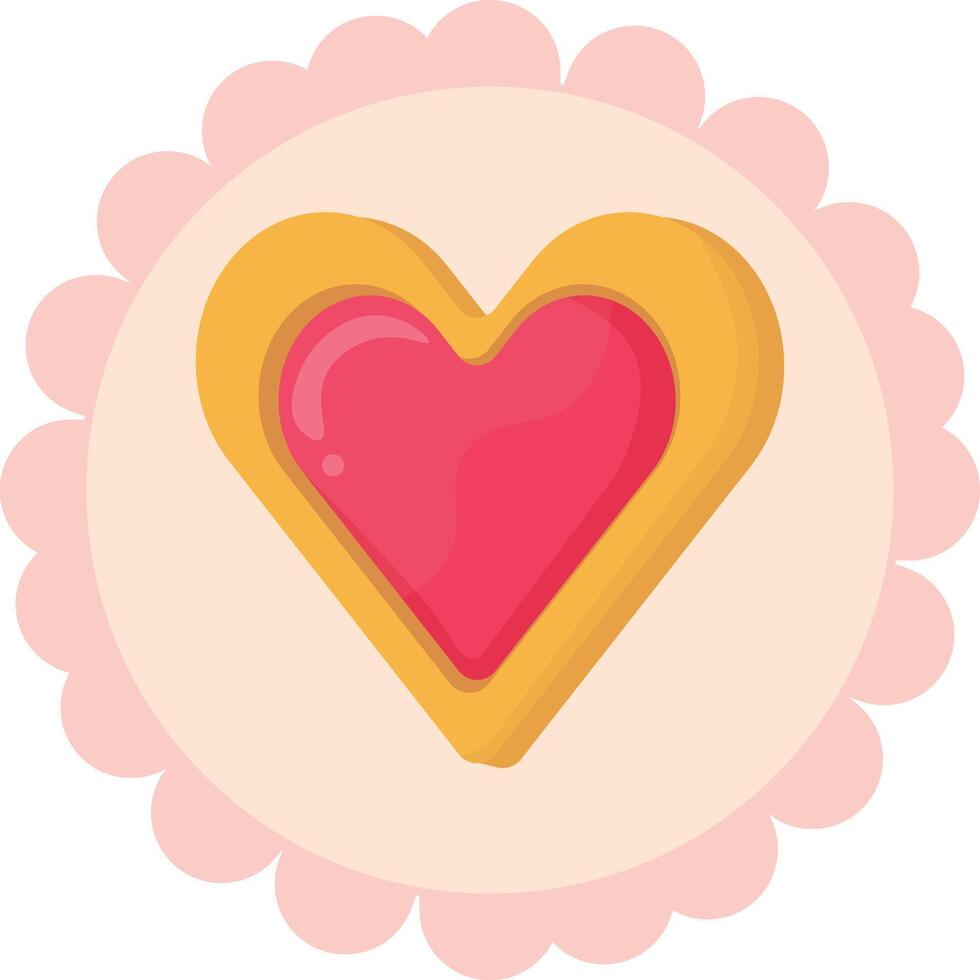 Valentine's Day Golden Heart Stamp vector