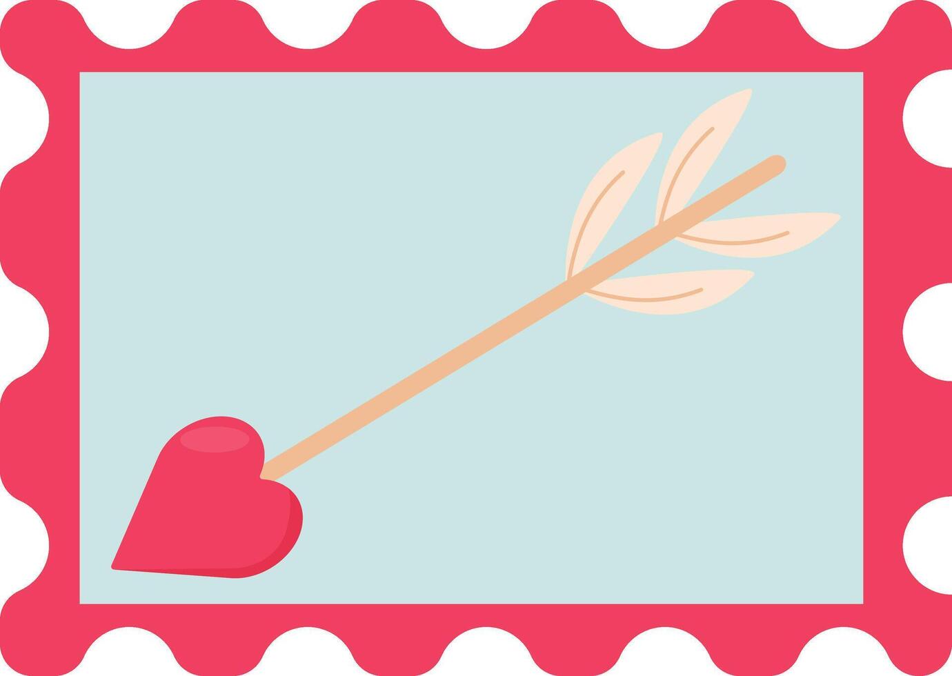 Valentine's Day Cupid Arrow Stamp vector