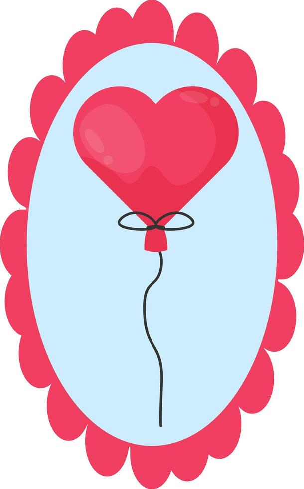 Valentine's Day Red Balloon Stamp vector