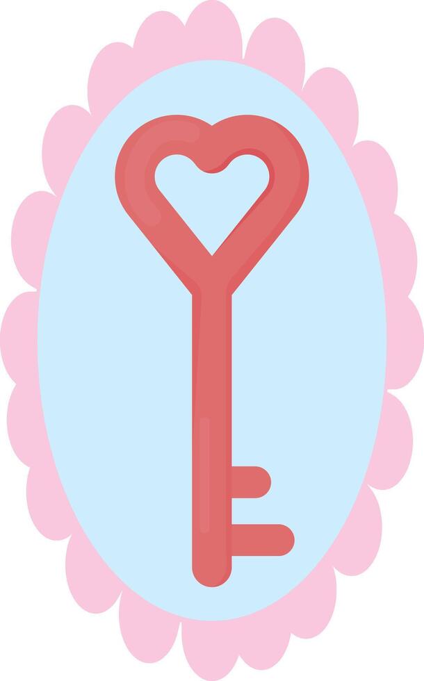 Valentine's Day Heart Key Stamp vector