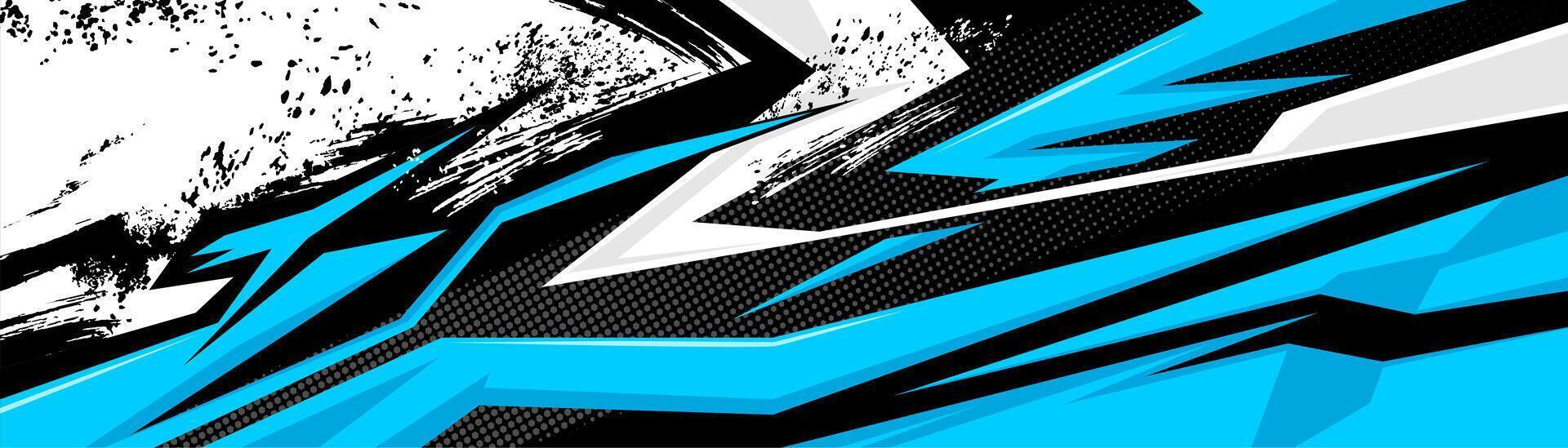 Abstract blue and black Racing Car decal background. vector
