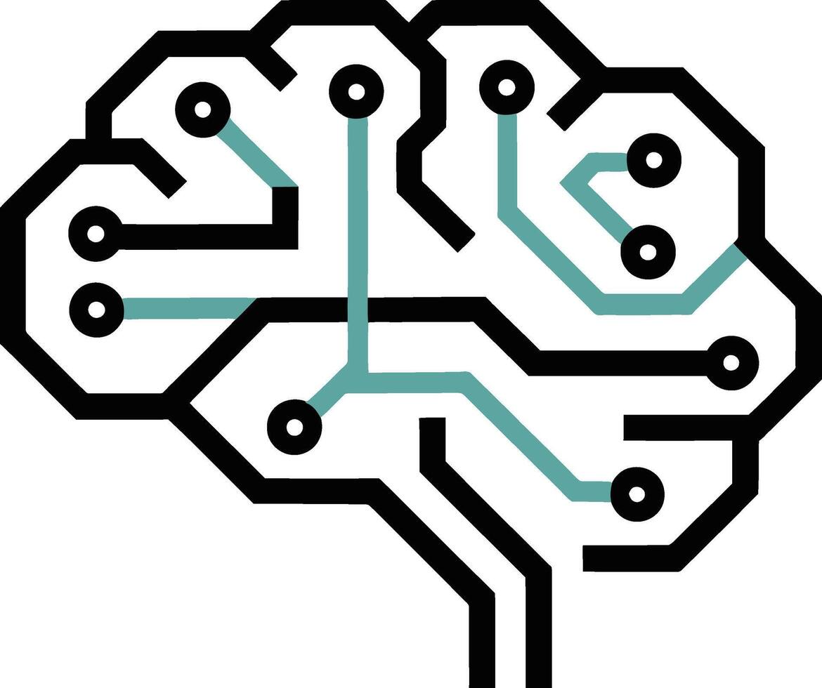 Minimal Neural Network Brain Icon vector